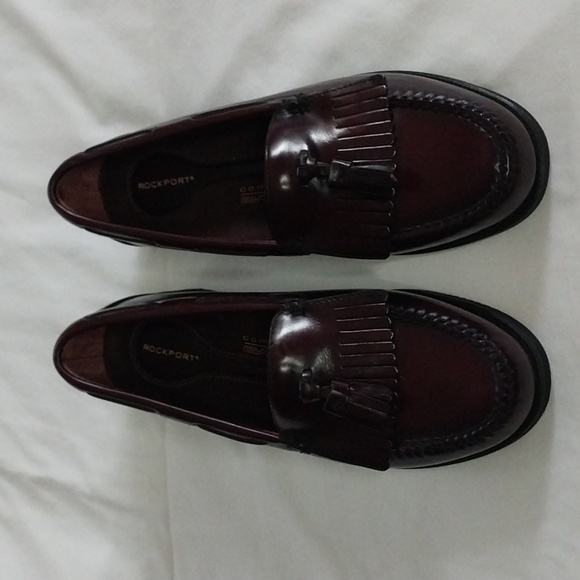 Rockport 8M leather fringe tassel slip on loafers NWOB - Picture 2 of 8